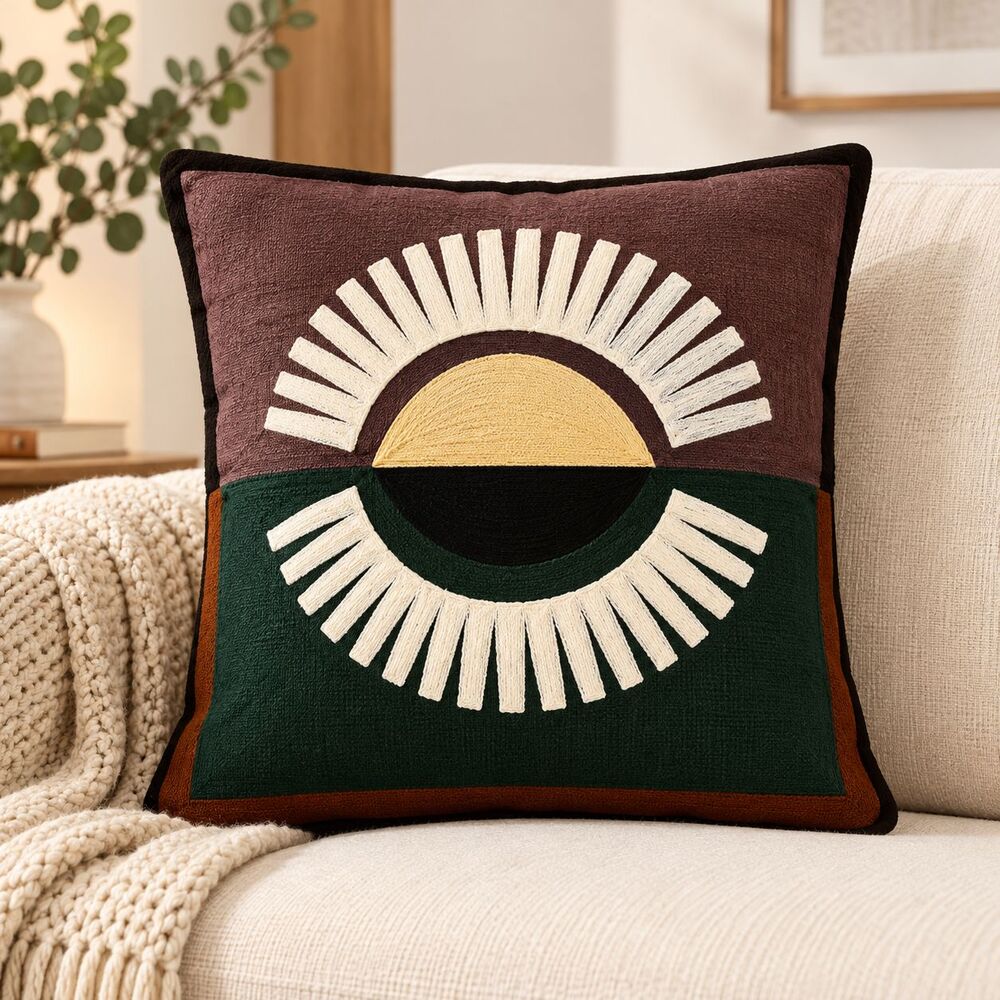 1 PCS Textured Embroidered Cushion Cover Square Throw Pillow Case Home 291078